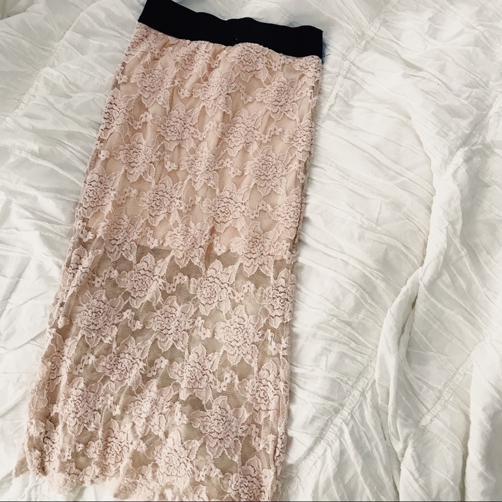 Free People Lace Blush Skirt -XS